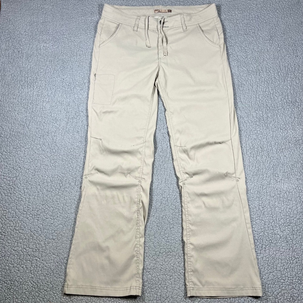 Prana Halle Hiking Pants Womens 12 Regular Khaki Tan Stretch Zion Cargo Outdoor